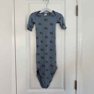 Kate Quinn Baby Bamboo Bison Gown Blue Brown Size 0-3 Months